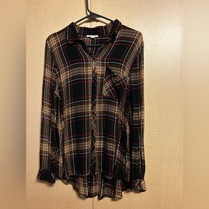 Beachlunchlounge plaid flannel button down size large